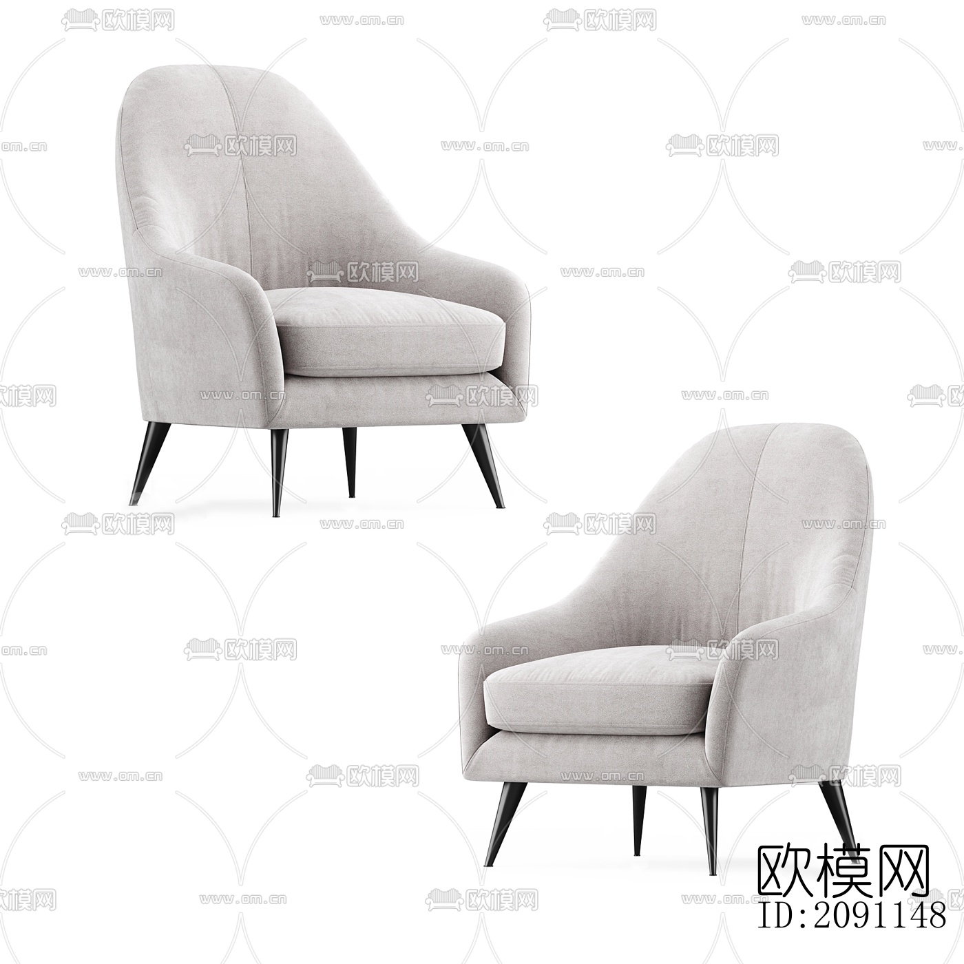 现代布艺休闲椅su模型下载