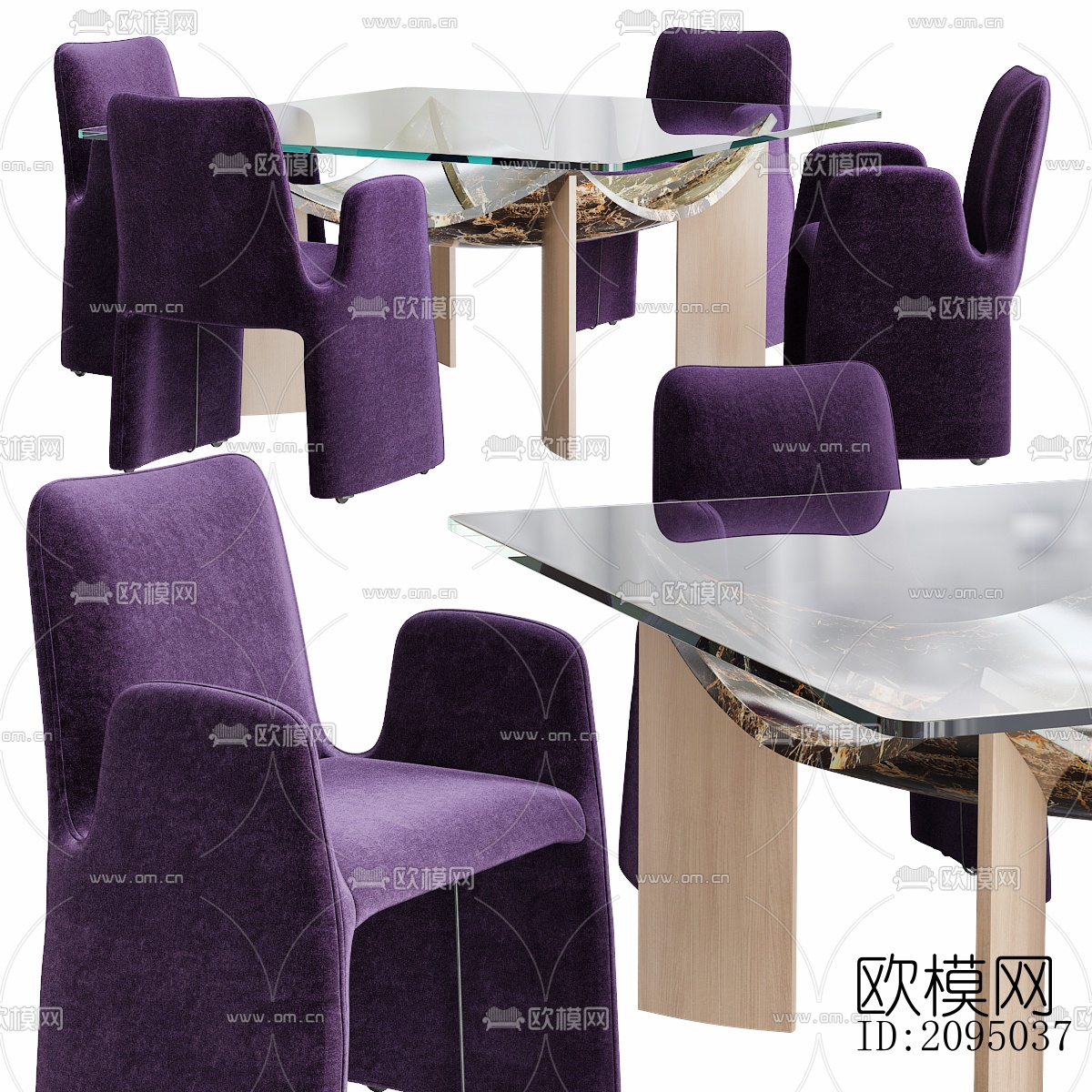 后现代布艺休闲桌椅su模型下载