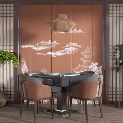  新中式全自动麻将机su模型 