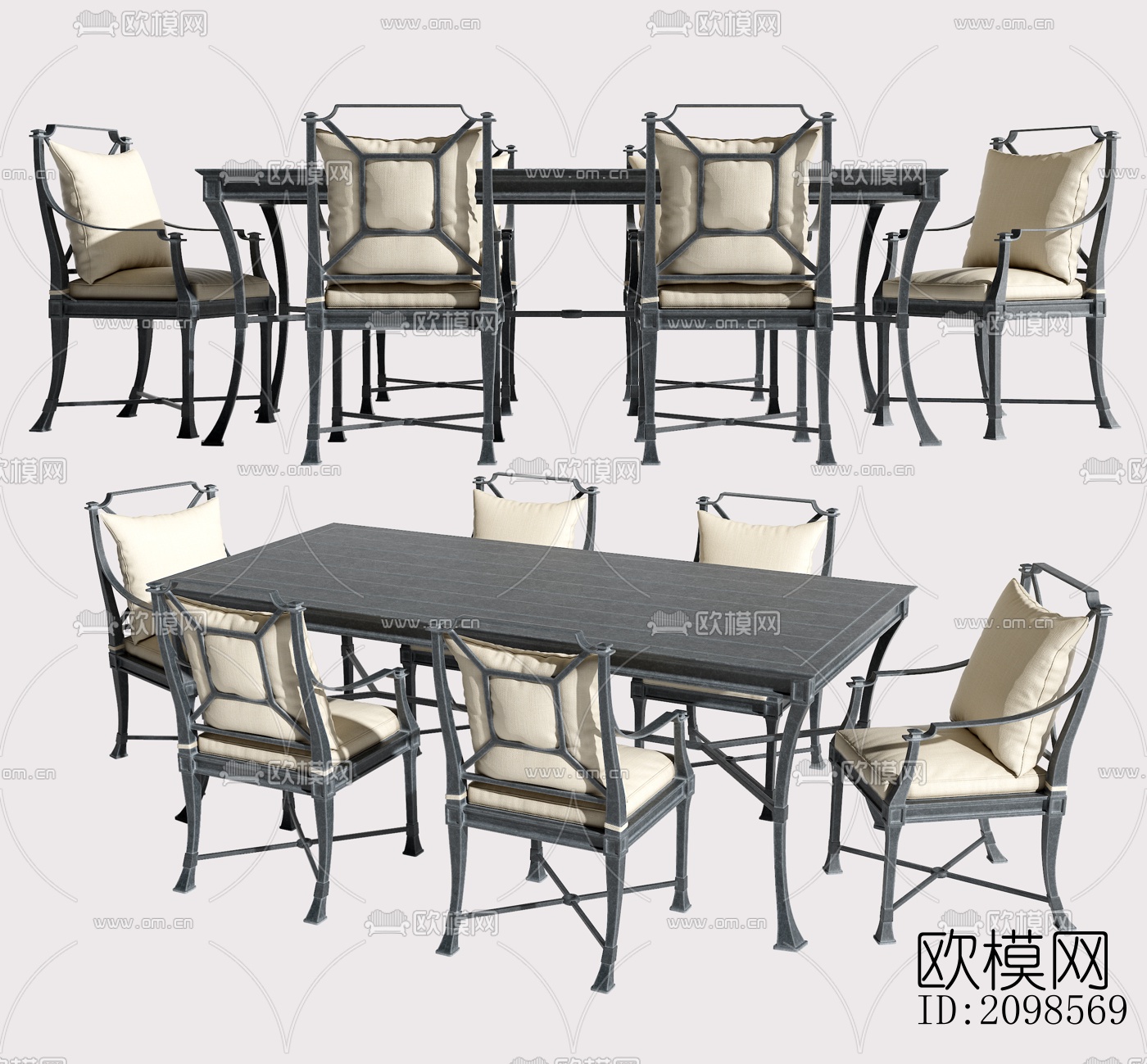 后现代实木户外桌椅su模型下载