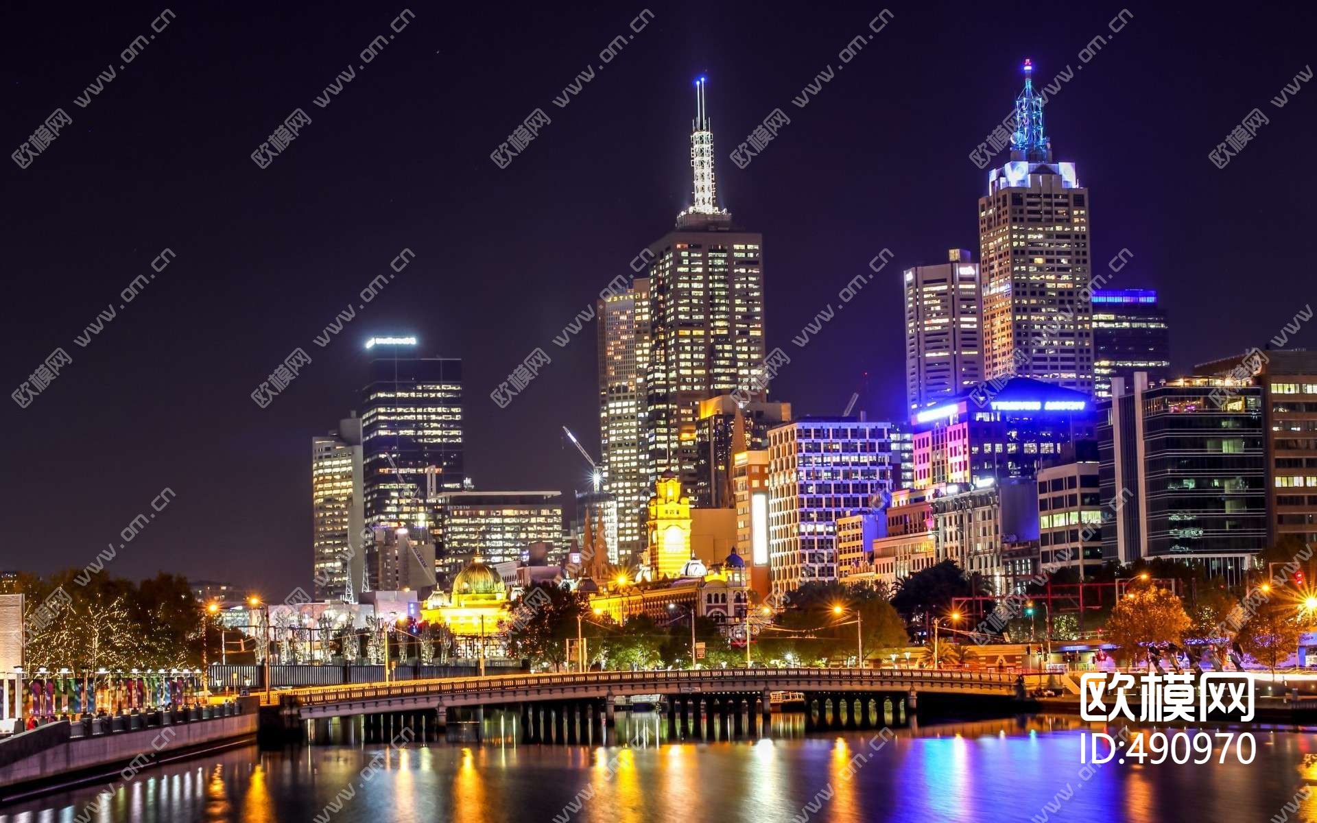 夜景-免费3dmax模型库-欧模网