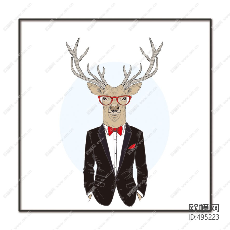 动物装饰画下载（渲染图2）