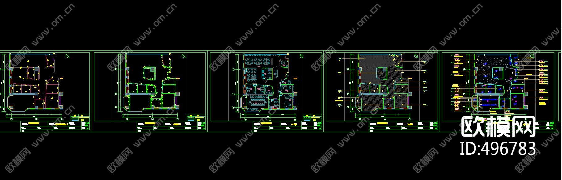 办公空间精品施工图下载（渲染图1）