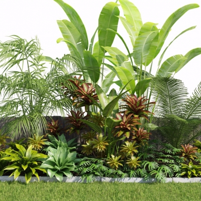 现代灌木绿植园林景观3d模型
