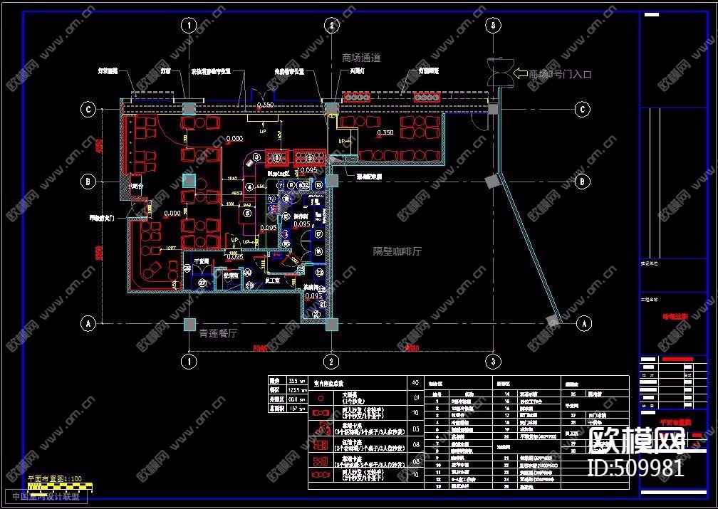 哈根达斯店铺施工图下载（渲染图2）