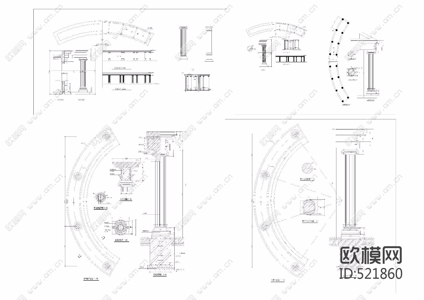欧式廊柱大样图下载
