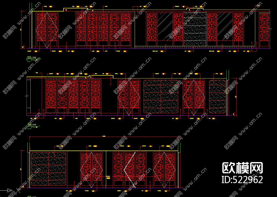 酒店中餐厅施工图下载（渲染图2）
