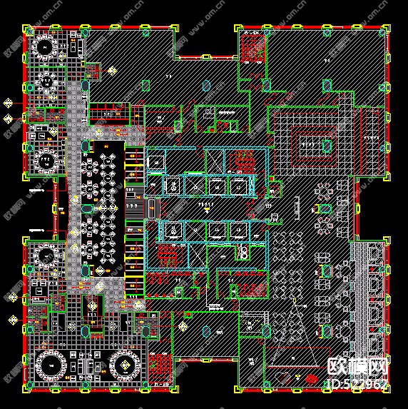 酒店中餐厅施工图下载（渲染图3）