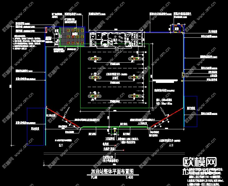 加油站施工图下载（渲染图1）