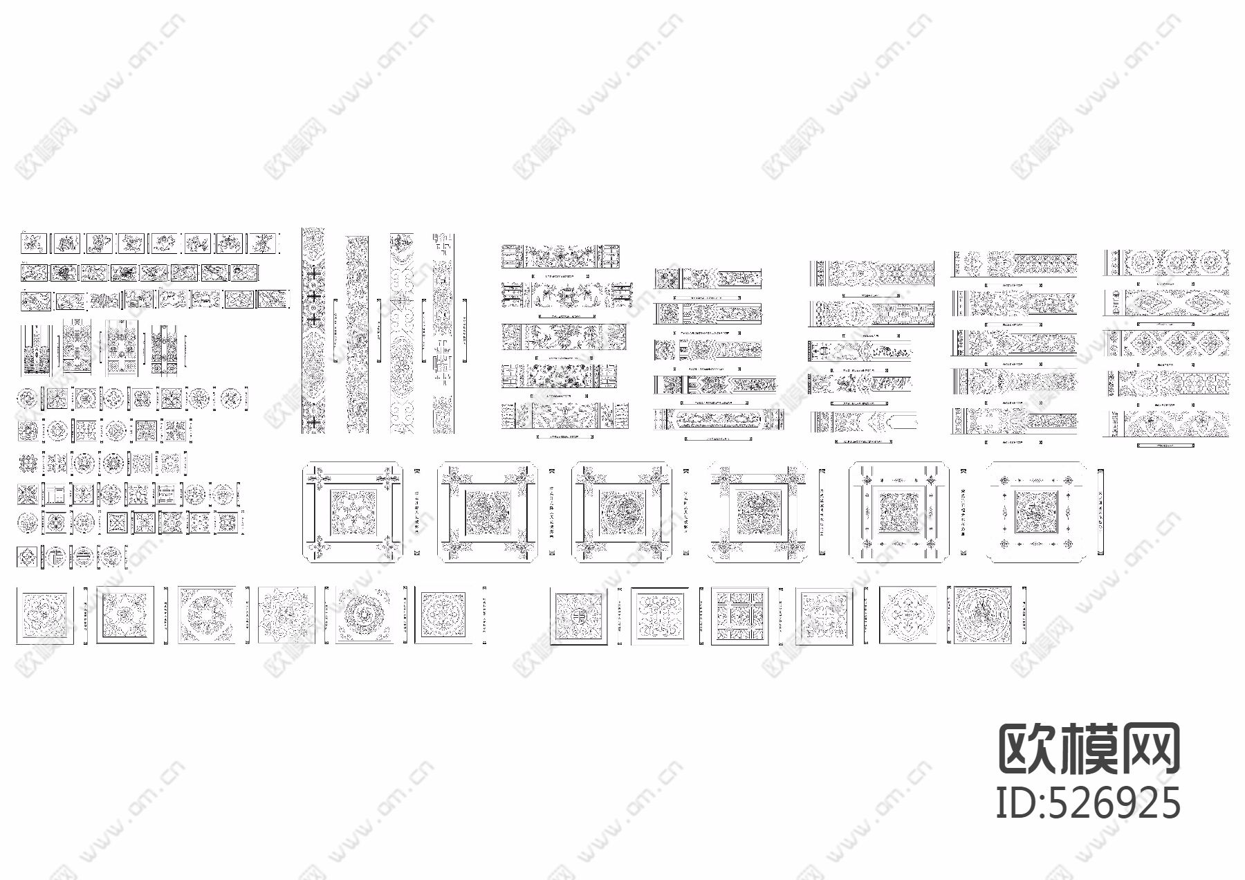 中式彩画图块下载