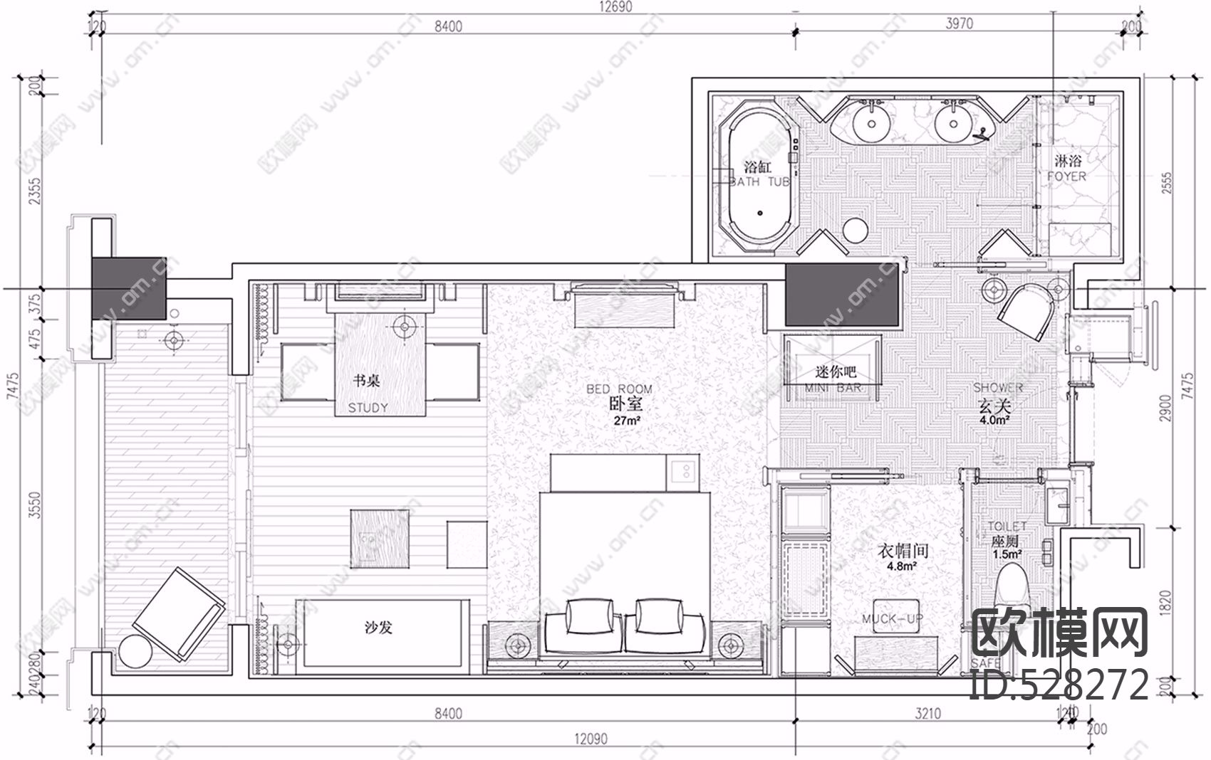 杭州泛海钓鱼台酒店施工图下载（渲染图1）