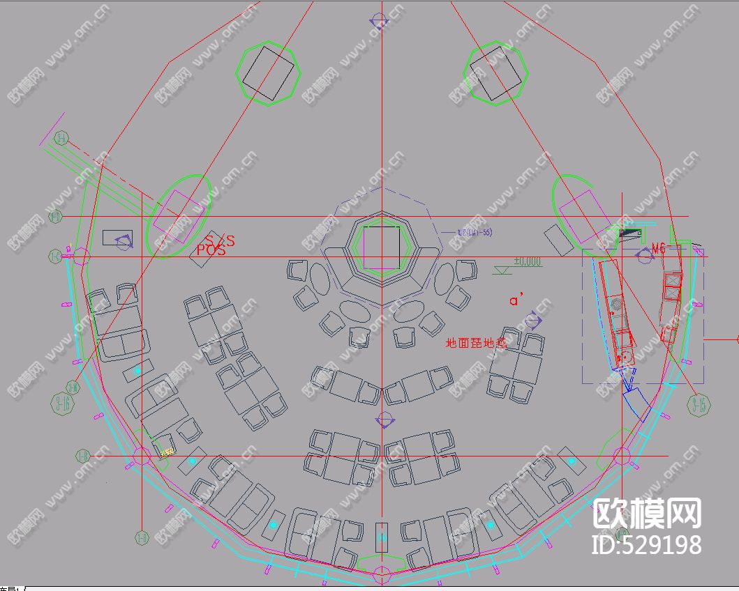 酒店一层咖啡吧装修施工图下载（渲染图1）