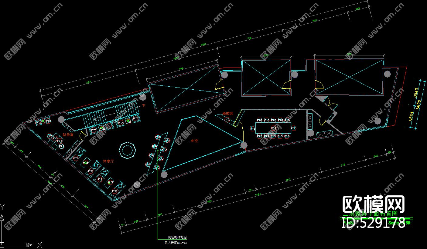 二层售楼处装饰施工图下载（渲染图2）