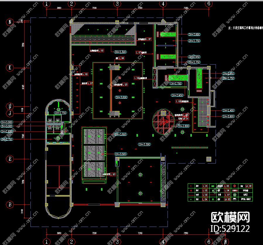 旅游酒店西餐厅装饰施工图下载（渲染图3）
