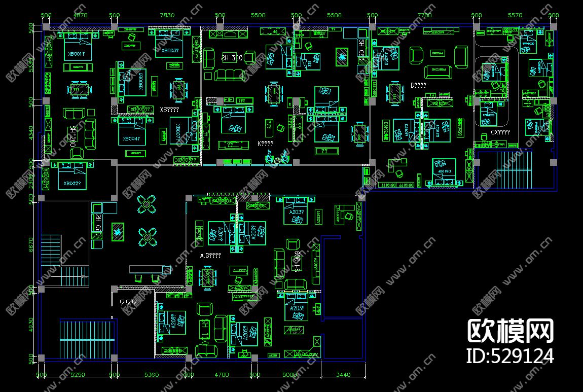 两层家具卖场装饰施工图下载（渲染图3）