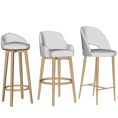  北欧吧椅组合su模型 