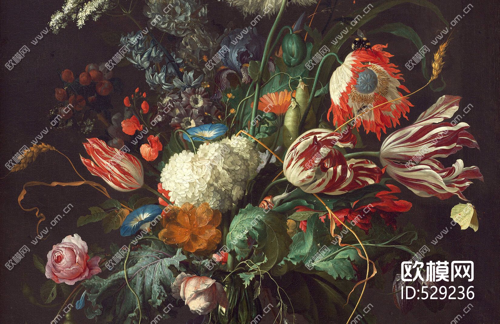 欧式插花油画装饰画下载