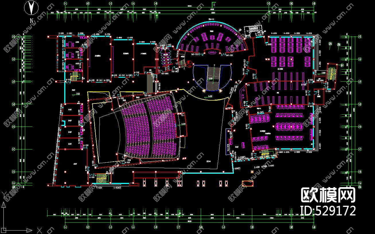 图书馆装饰施工图下载（渲染图4）