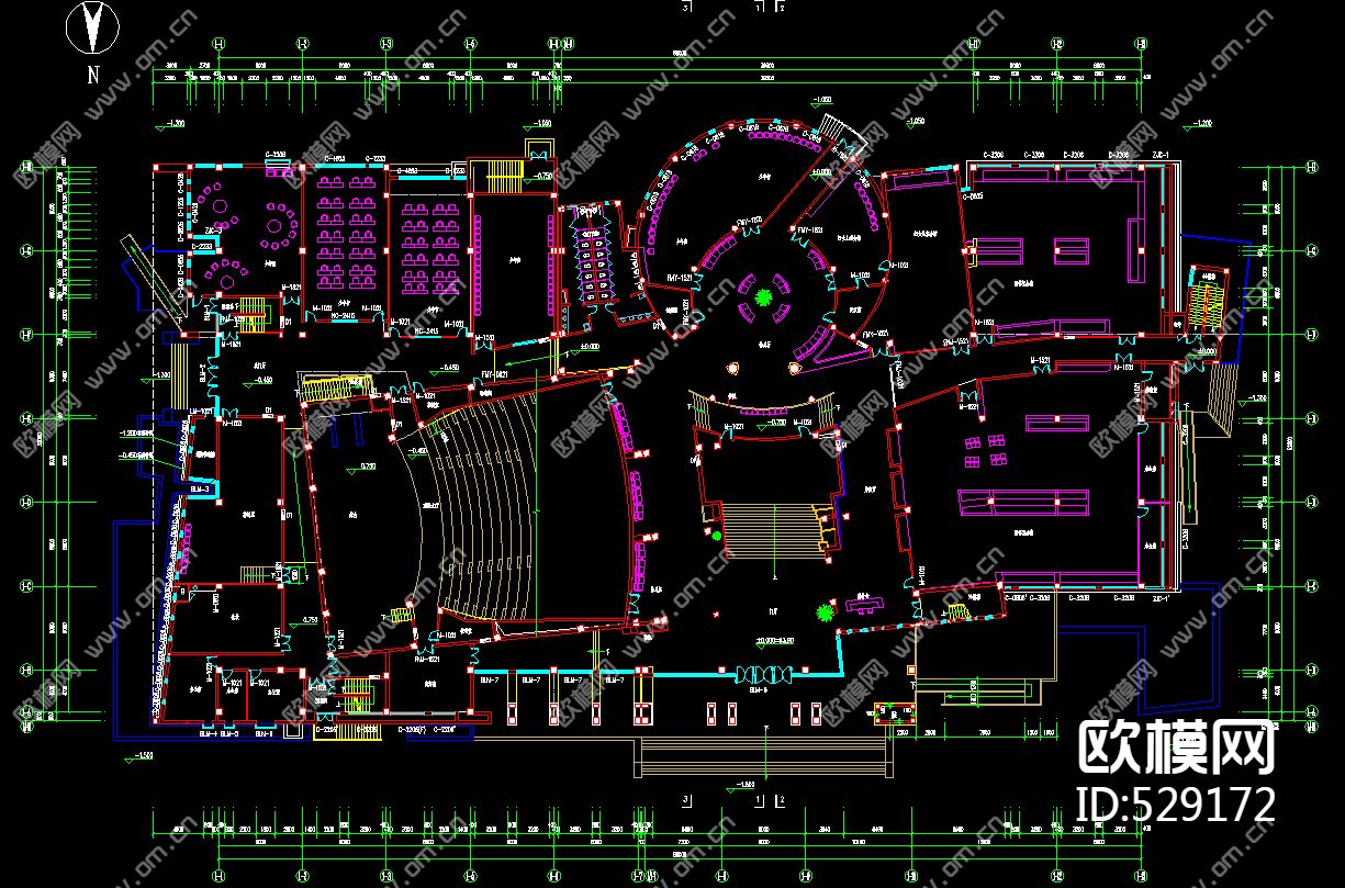 图书馆装饰施工图下载（渲染图2）