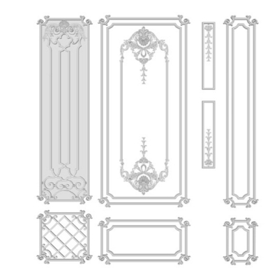  欧式雕花石膏线组合su模型 