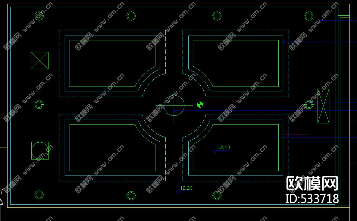 餐厅包厢装饰施工图下载（渲染图1）