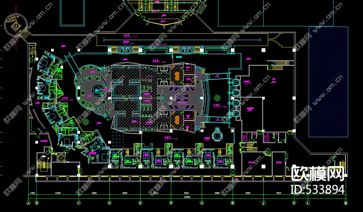 国际酒店SPA会所装饰施工图下载（渲染图3）