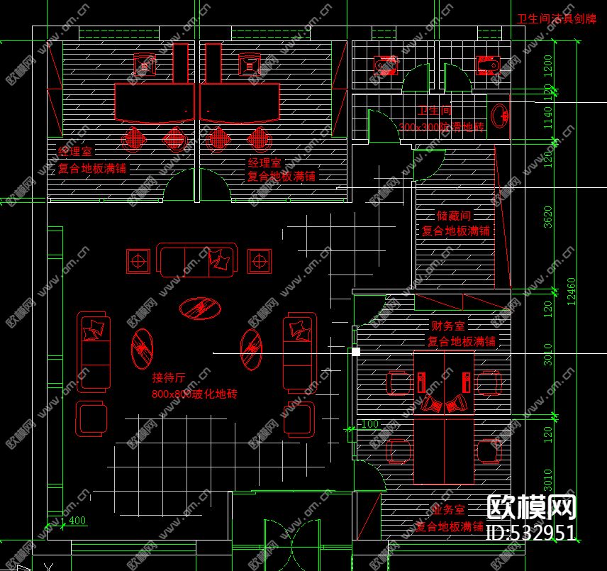贵金属经销部装饰施工图下载（渲染图1）