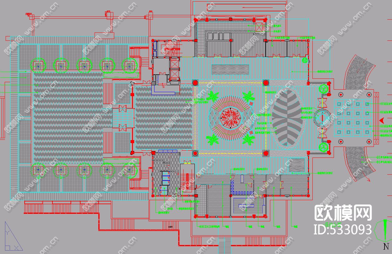 普陀山两层度假酒店装饰施工图下载（渲染图3）