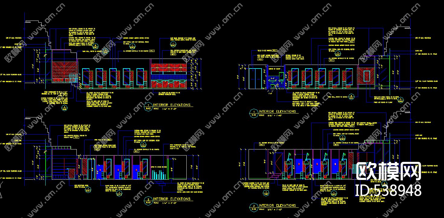 高级美容美发厅装饰施工图下载（渲染图1）