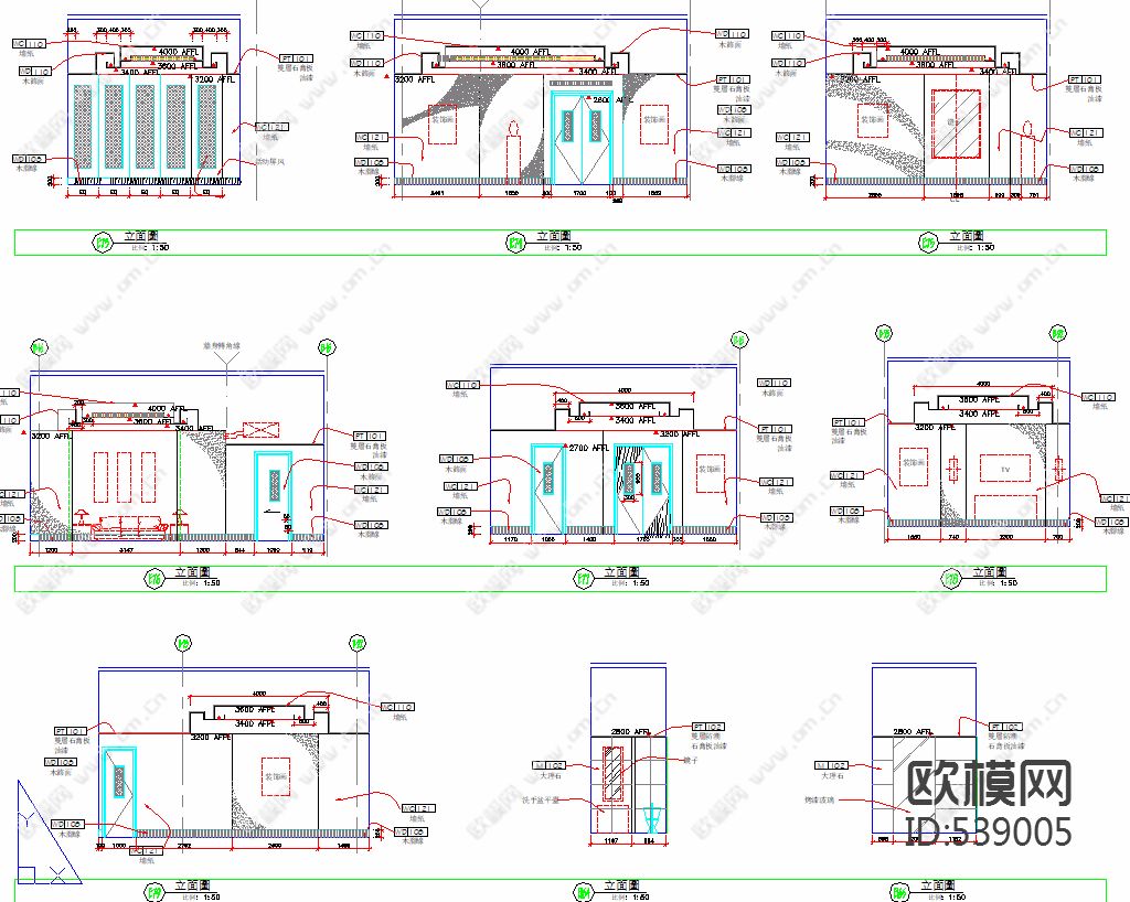星级酒店中餐厅装饰施工图下载（渲染图3）