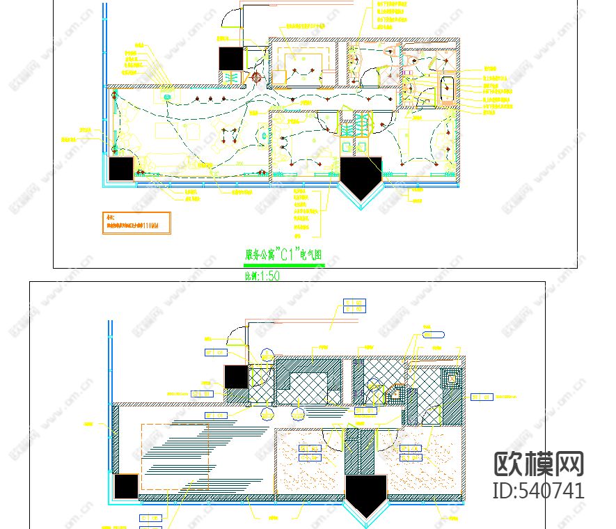 上海明天广场装饰施工图下载（渲染图1）