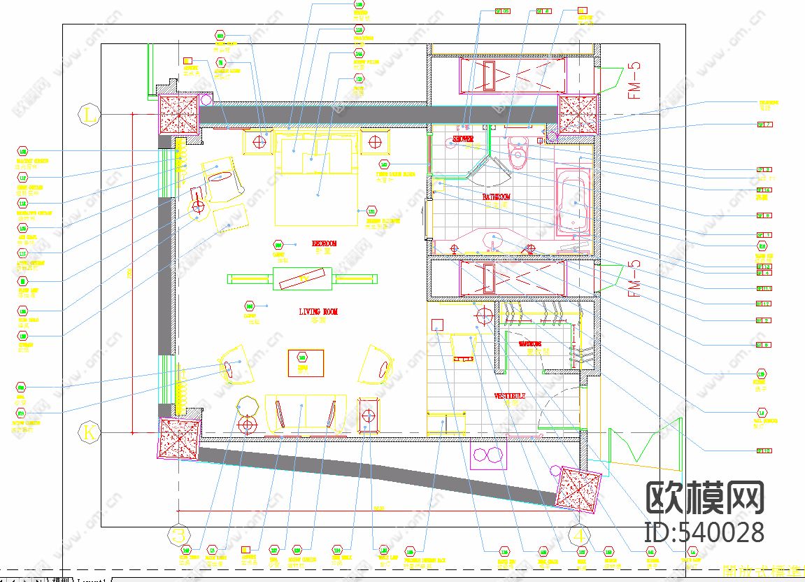 天津五星级酒店装修施工图下载（渲染图1）