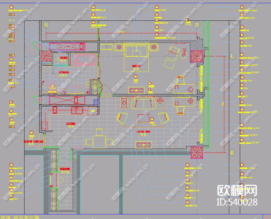 天津五星级酒店装修施工图下载（渲染图3）