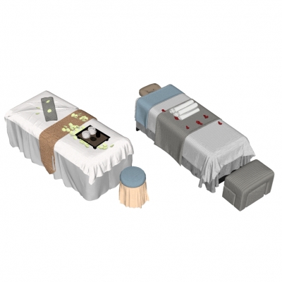  现代按摩床组合su模型 