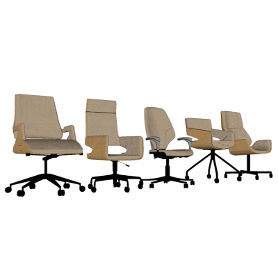  现代办公转椅组合su模型 