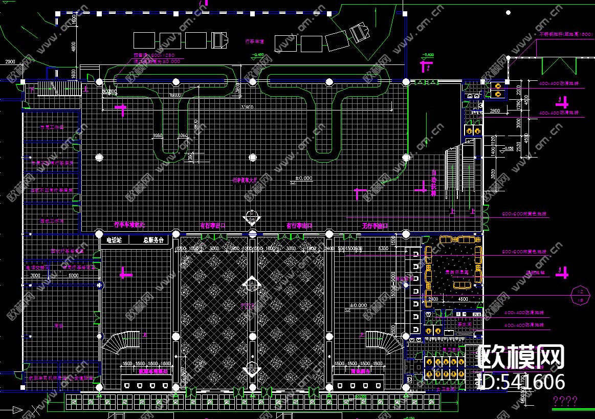 江北国际机场装饰施工图下载（渲染图4）