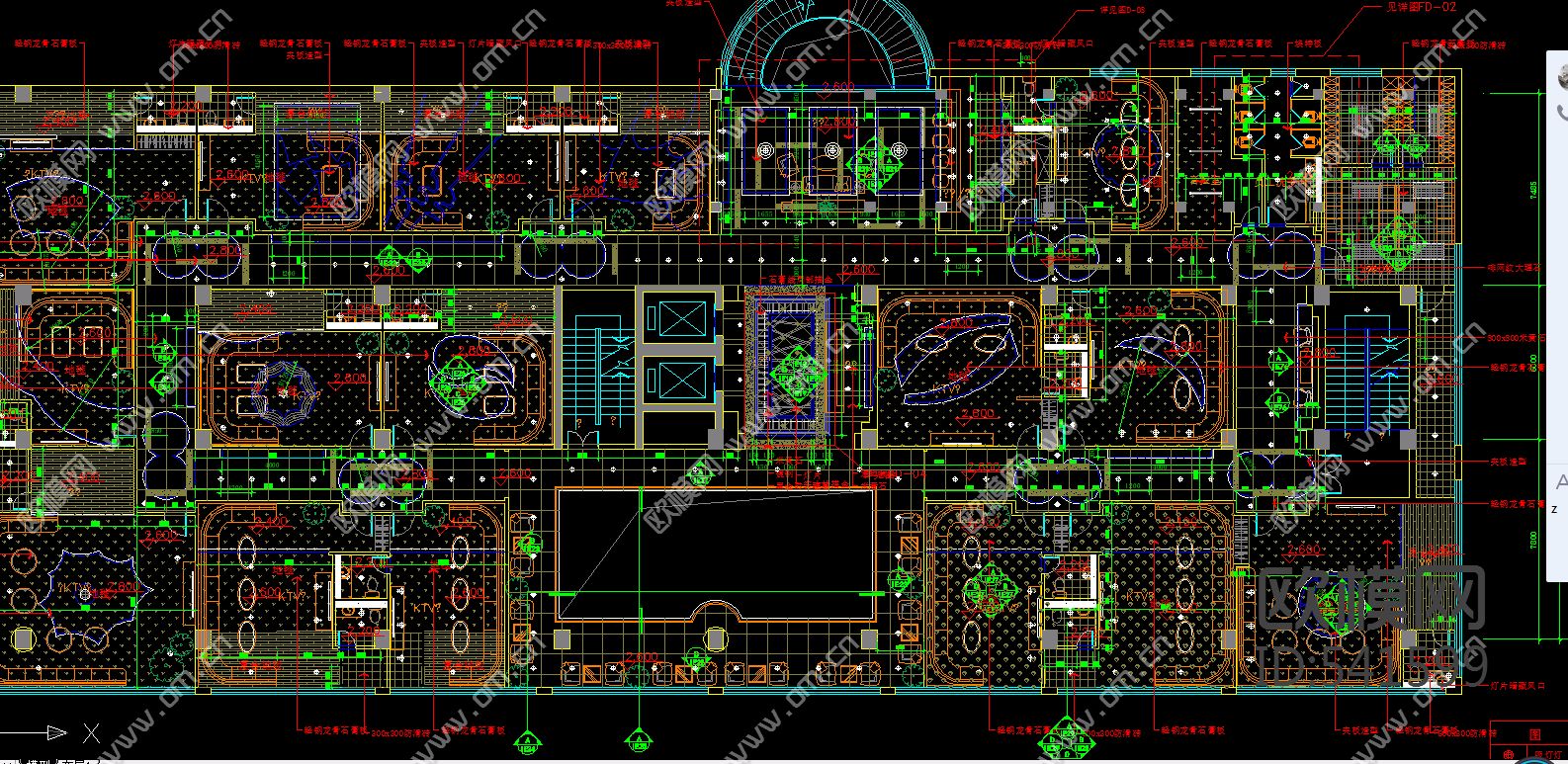 鸿茂酒店二/五层装修施工图下载（渲染图3）