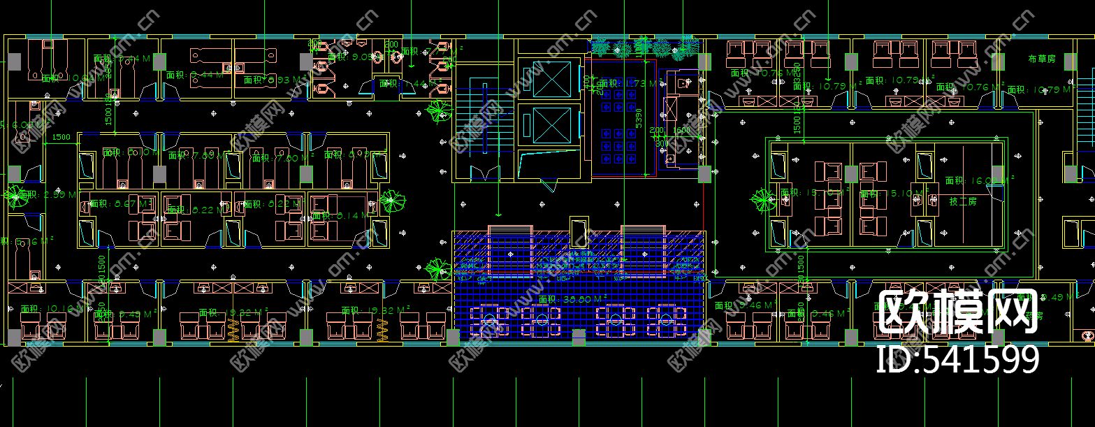鸿茂酒店二/五层装修施工图下载（渲染图1）