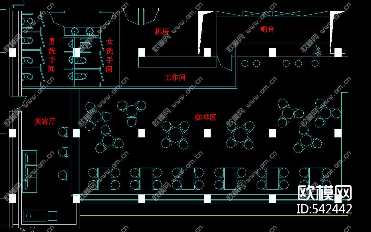 酒店一楼大厅装饰施工图下载（渲染图3）