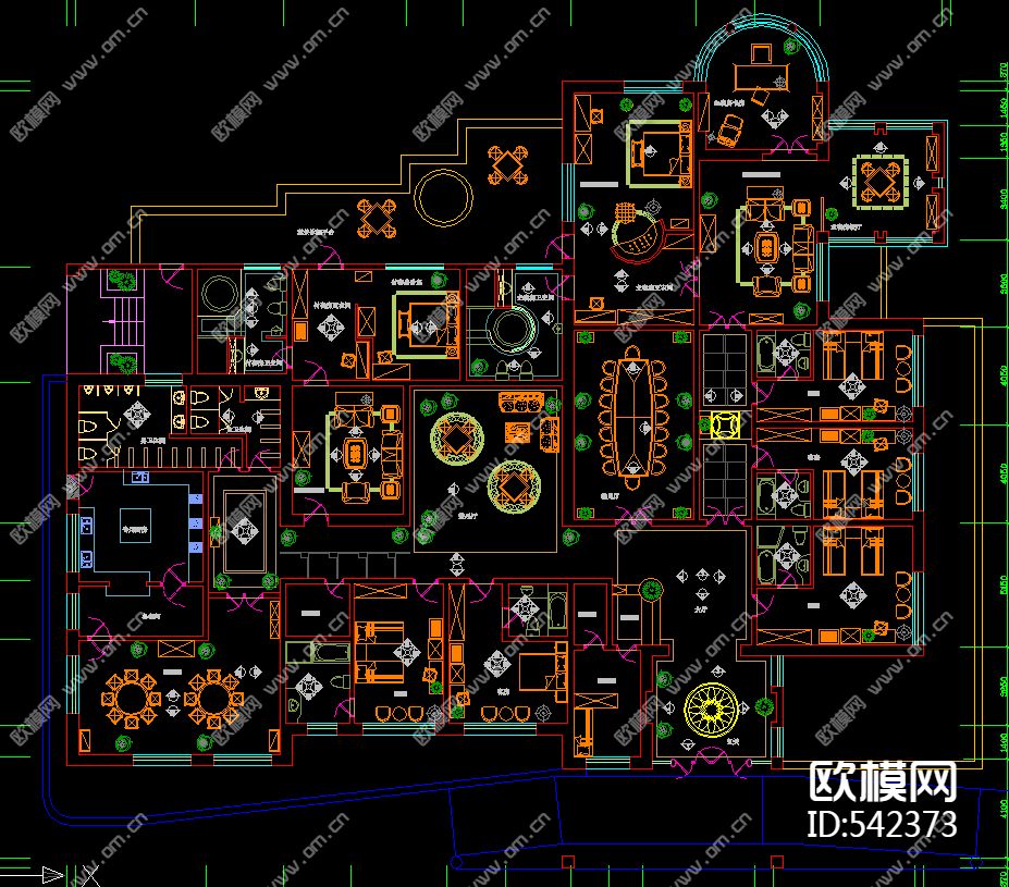 多层酒店装饰施工图下载（渲染图2）