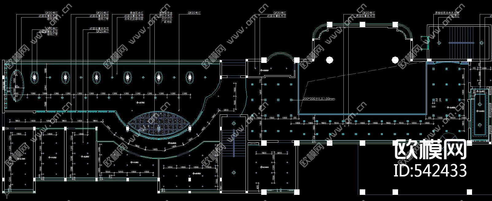 酒店大堂装修施工图下载（渲染图1）