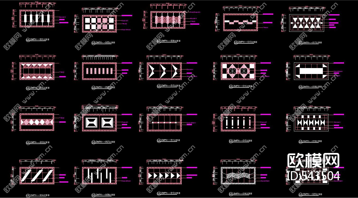 CAD 玄关地面拼花下载