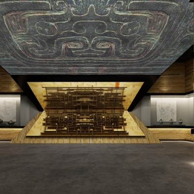 博物馆陈列柜3d模型