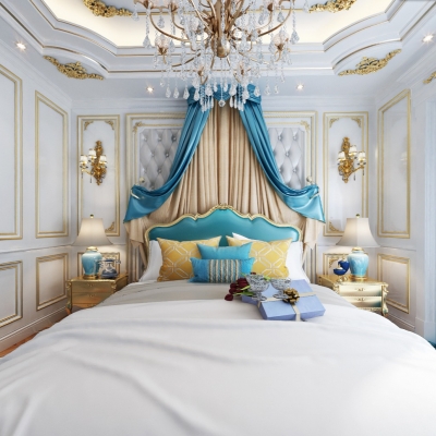 欧式卧室全景3d模型