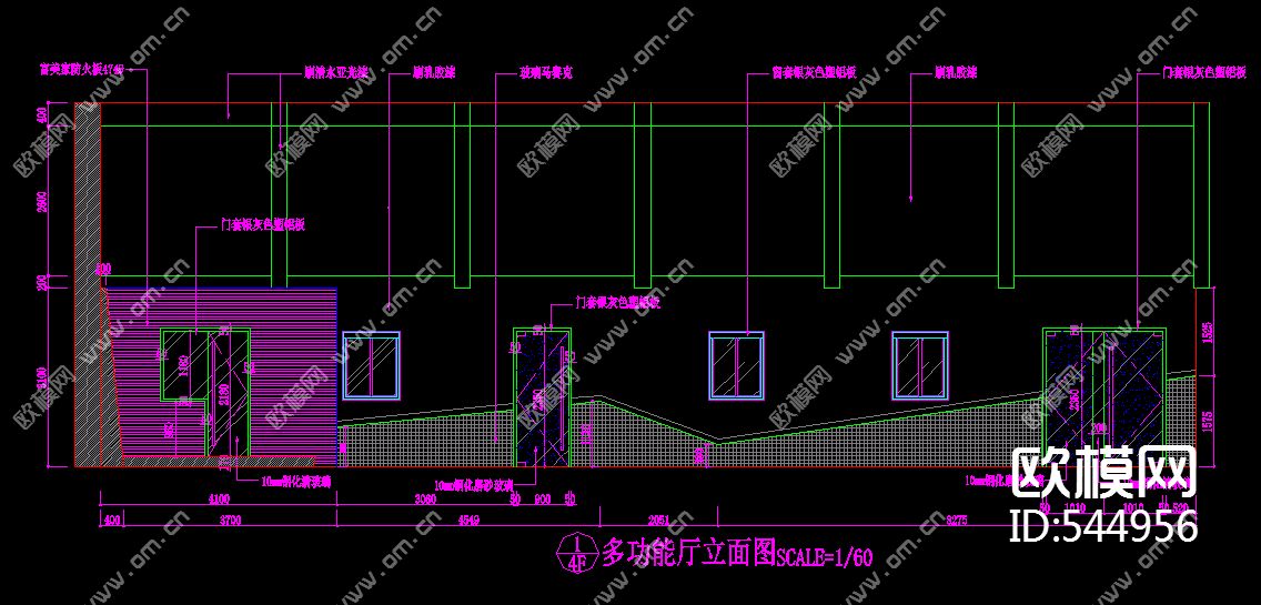 美容学校装修施工图下载（渲染图3）