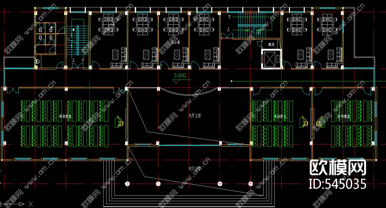 社保中心装修施工图下载（渲染图4）