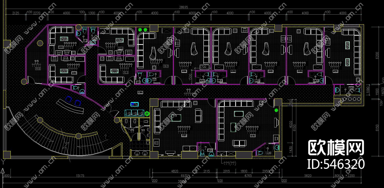 有艺术气息KTV装饰施工图下载（渲染图3）