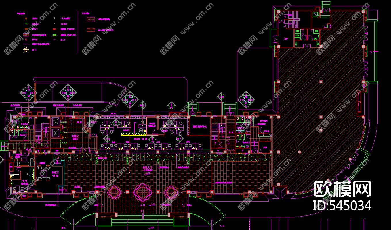 八层国税大厦装修施工图下载（渲染图3）