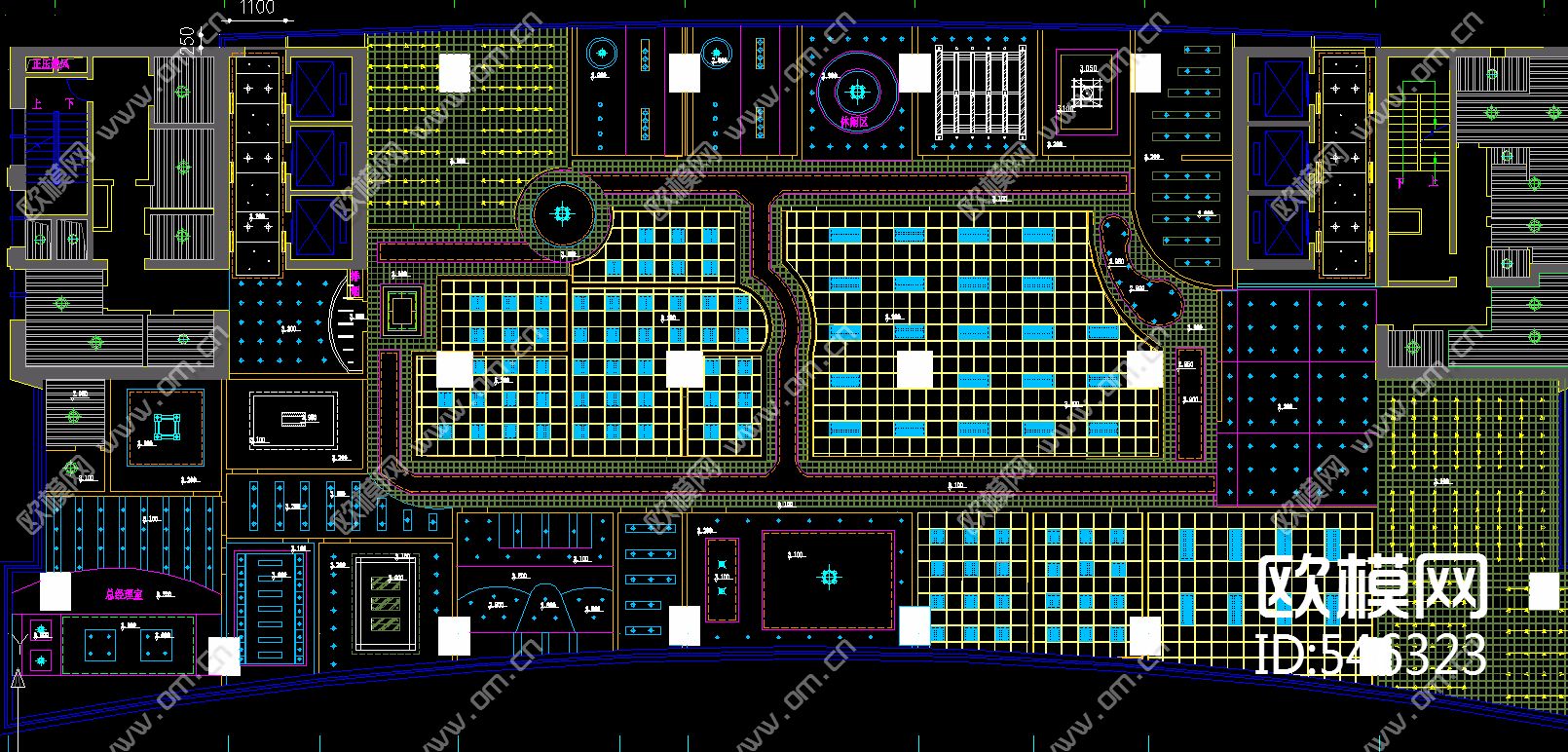 办公空间装修施工图下载（渲染图2）