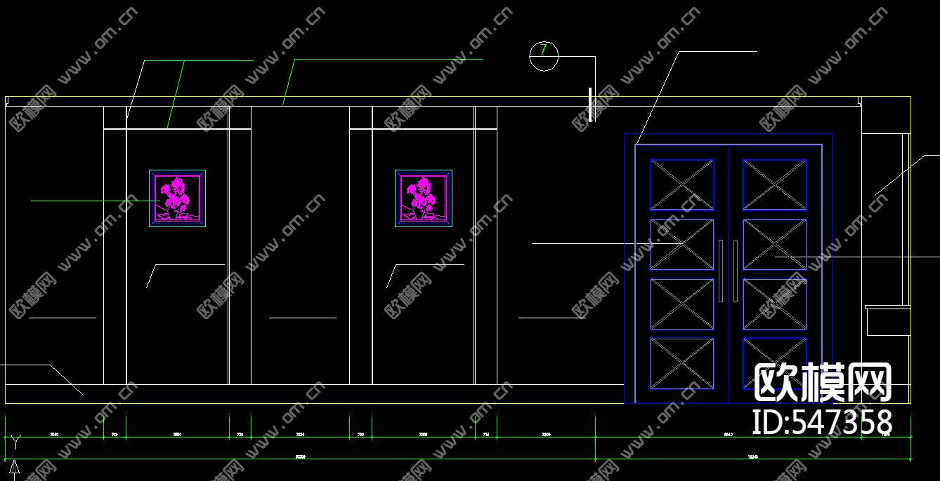 办公楼装修施工图下载（渲染图2）